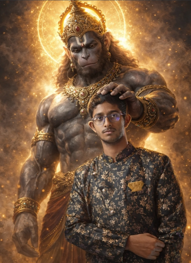 Devotional creative edit – Hanuman artwork by Ayush Nandi